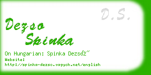 dezso spinka business card
